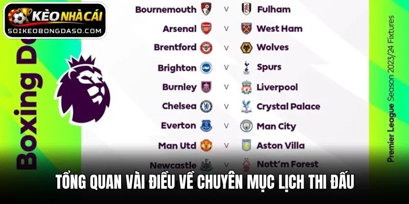 Lịch Thi Đấu 1 Tổng quan vài điều về chuyên mục lịch thi đấu